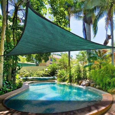 Clevr Premium UV 12'x12'x12' Triangle Sun Shade Canopy Sail for Outdoor Garden Patios, Playground Shade, Green   